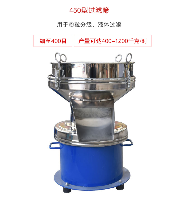 450型过滤筛用于粉粒分级、液体过滤