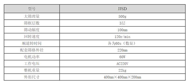 JJSD谷物筛选器参数